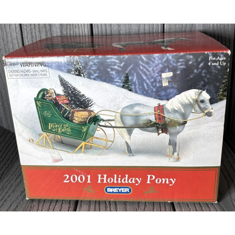 Breyer Christmas Horse #700401 Jingles Holiday Pony Misty Sleigh Set 2001 Box